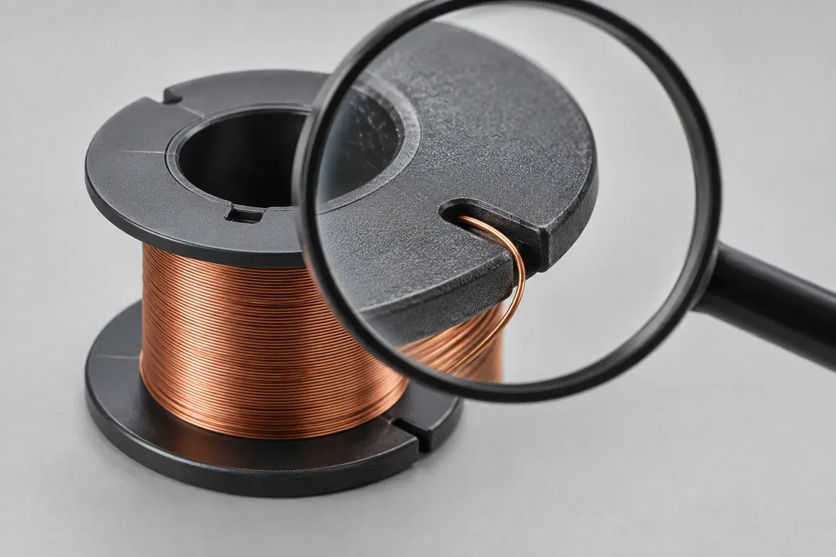 Wire route at the flange of a wound plastic bobbin design example