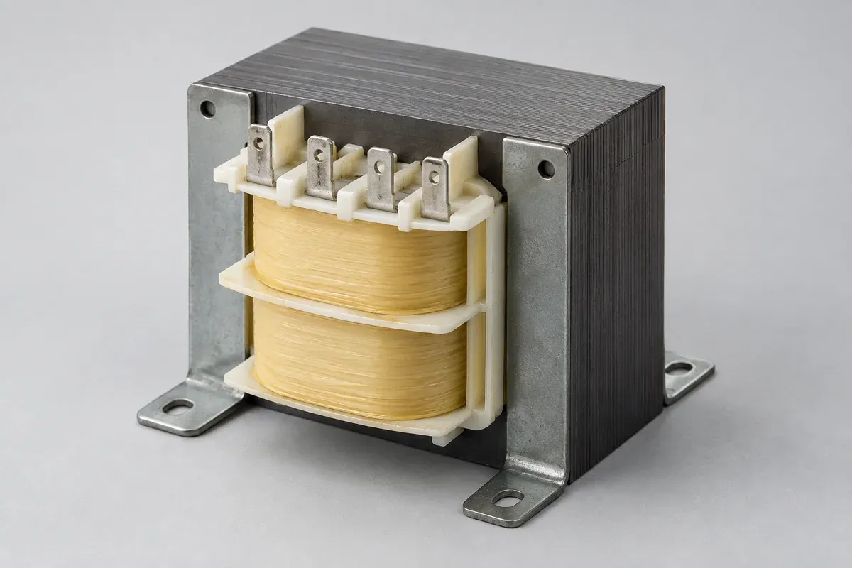 Illustrative wound bobbin assembly showing why the plastic component must be reviewed in context