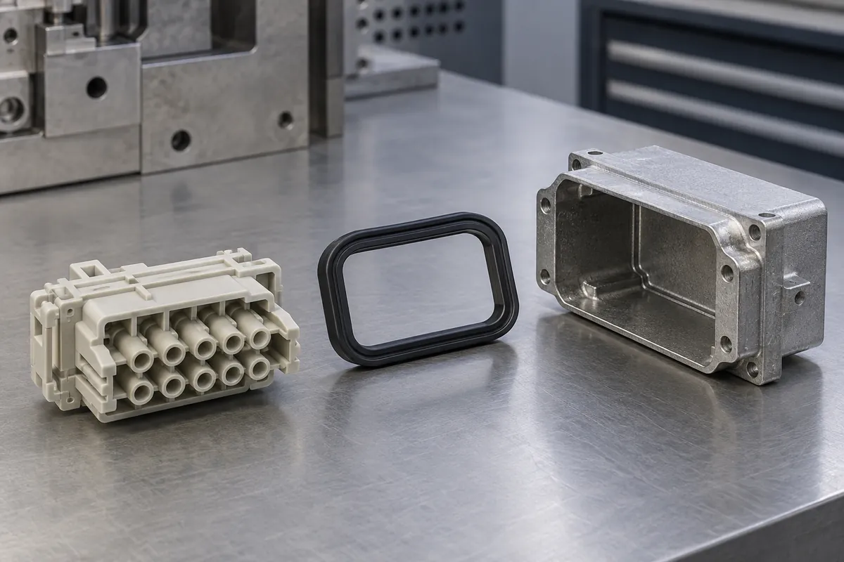 Insulating carrier, separate seal and mating enclosure arranged in order