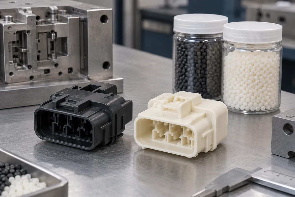 Two connector body designs with separate plain resin sample jars