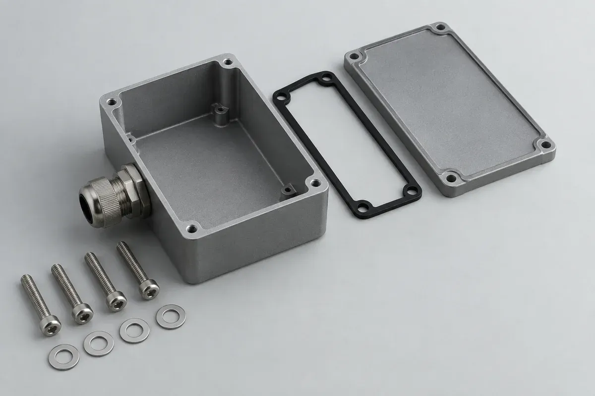 Seal and housing assembly laid out with fastening hardware