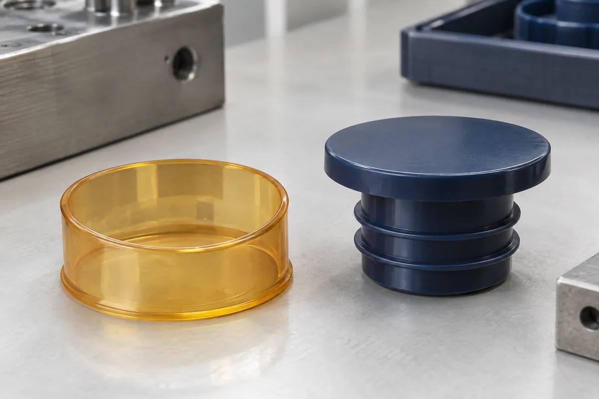 Flexible thin cap rim beside a more rigid protective plug