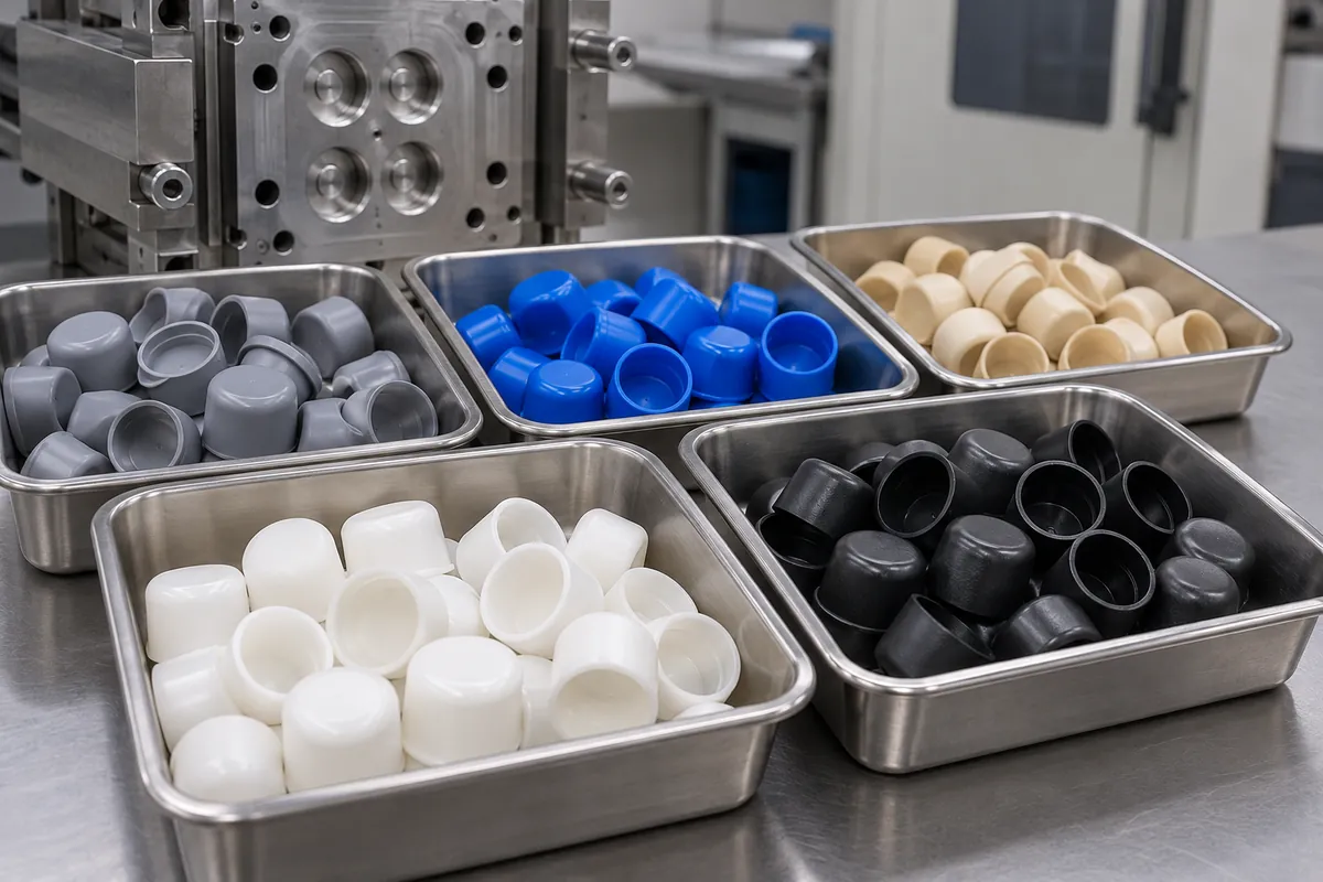 Protective-cap candidates in separate sample containers