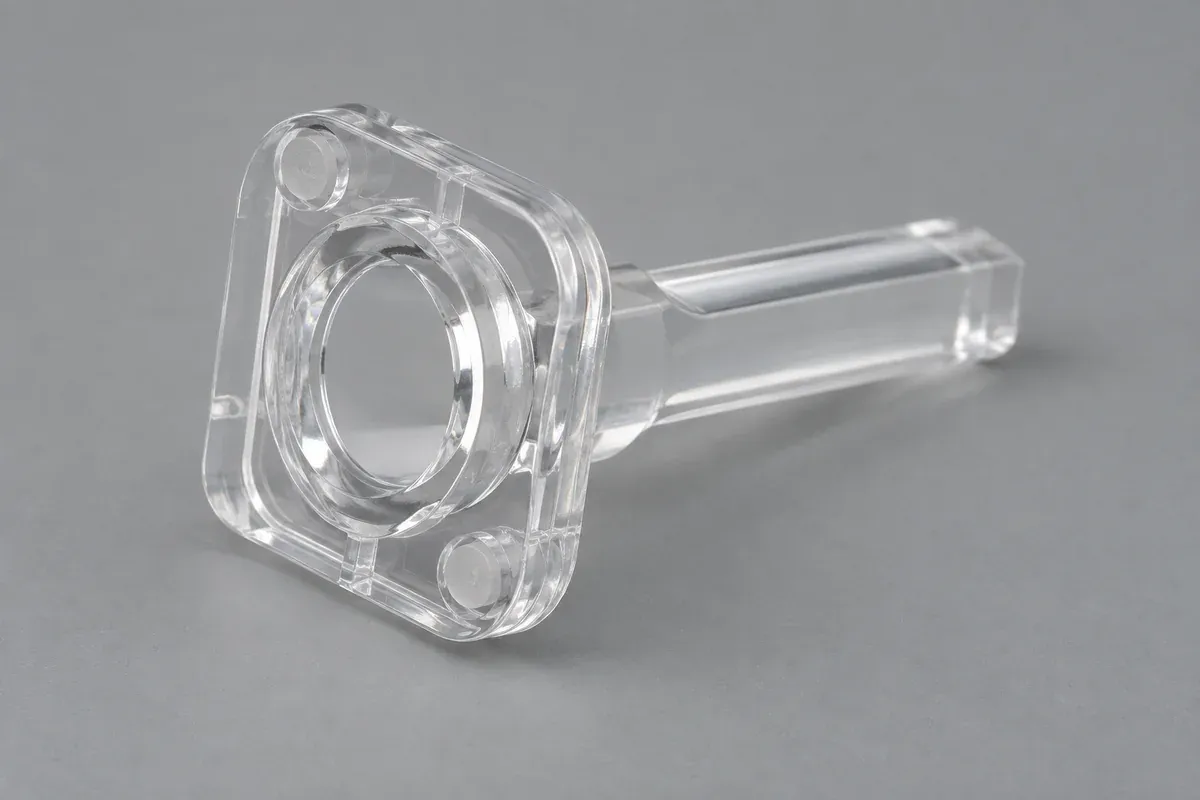 Clear light-pipe samples supported individually for surface inspection