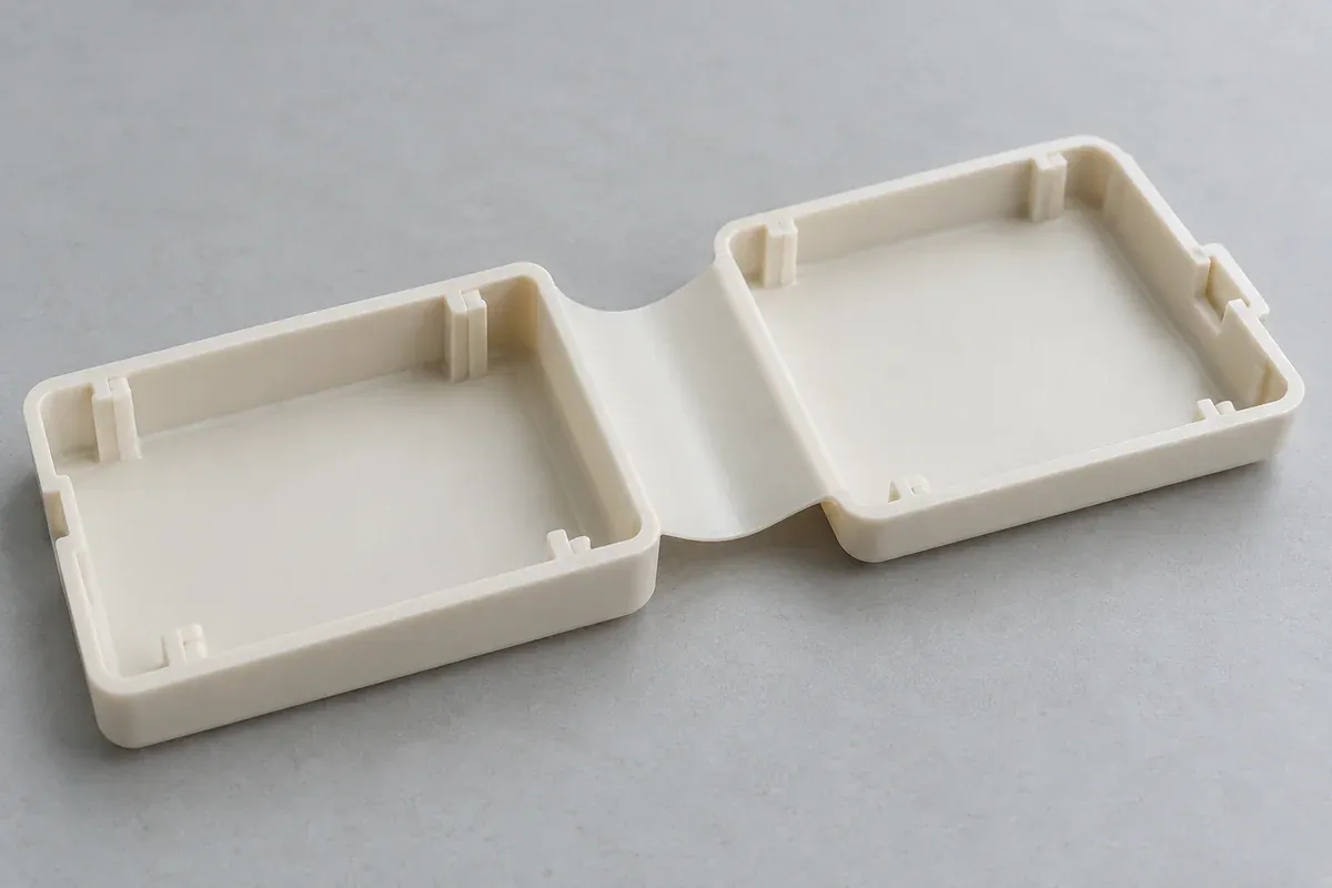 Open one-piece plastic cover showing the web and connected wall transitions