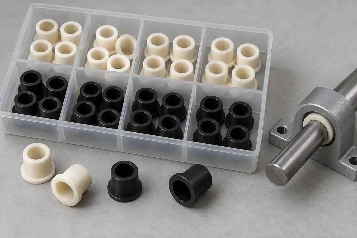 Different bushing samples separated in individual comparison compartments