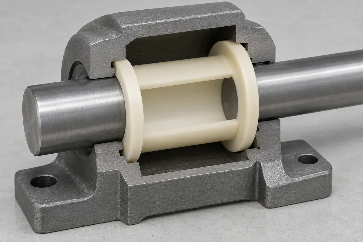 Cutaway rigid housing containing a fully seated polymer sleeve