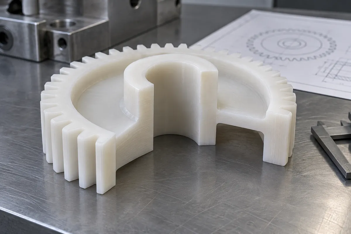 Sectioned gear design exposing the hub-to-web transition