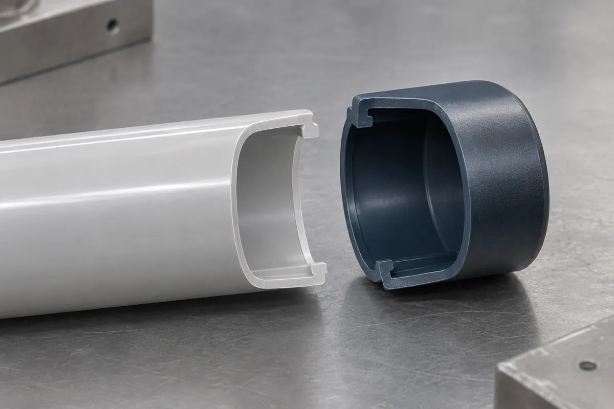 Sectioned cap design around a tube outer surface