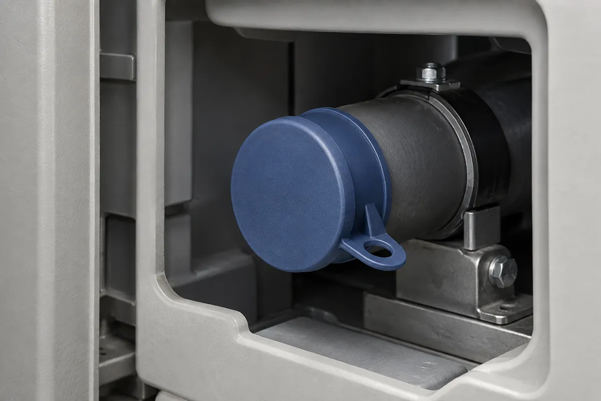 Cap in a recessed housing showing limited pull-tab access