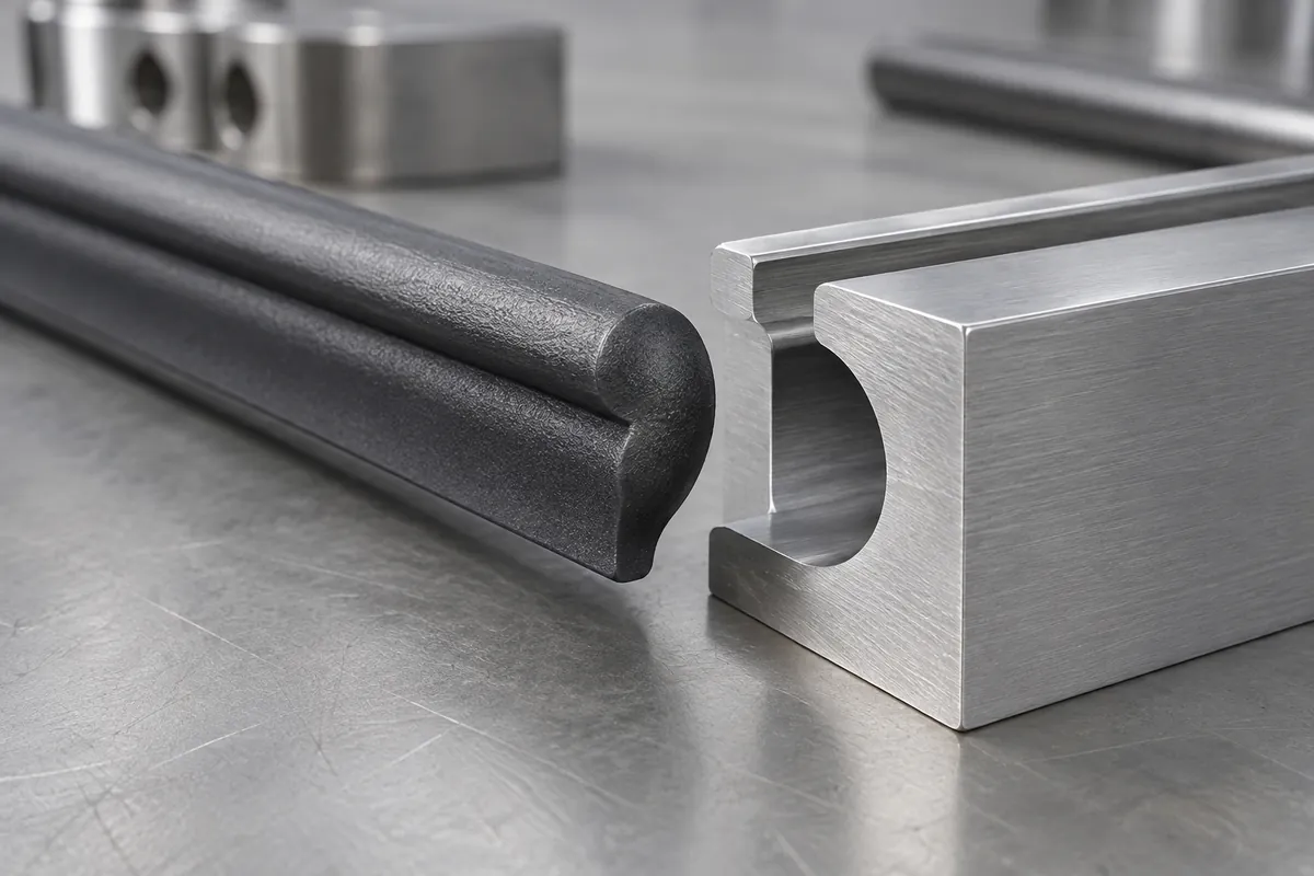 Macro of rounded clamping bead and corresponding housing groove