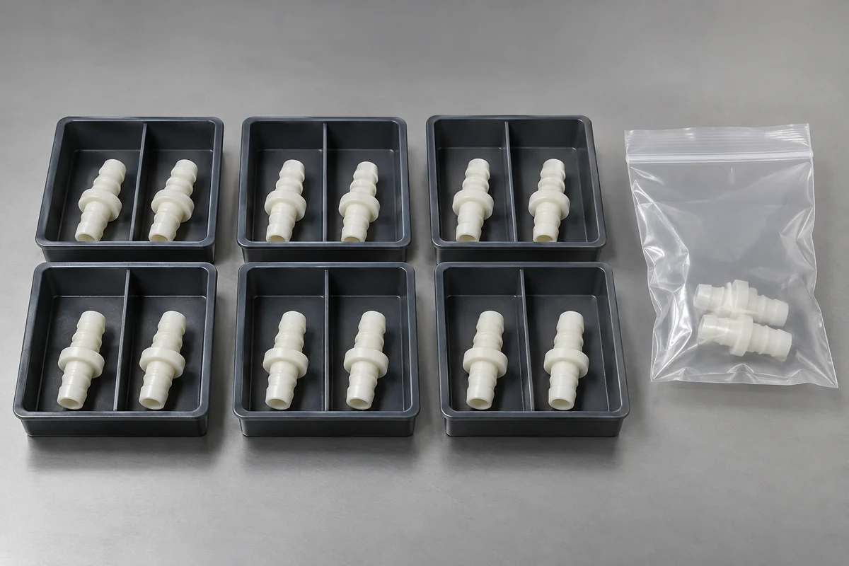 Separated sample compartments and a plain protective sample bag