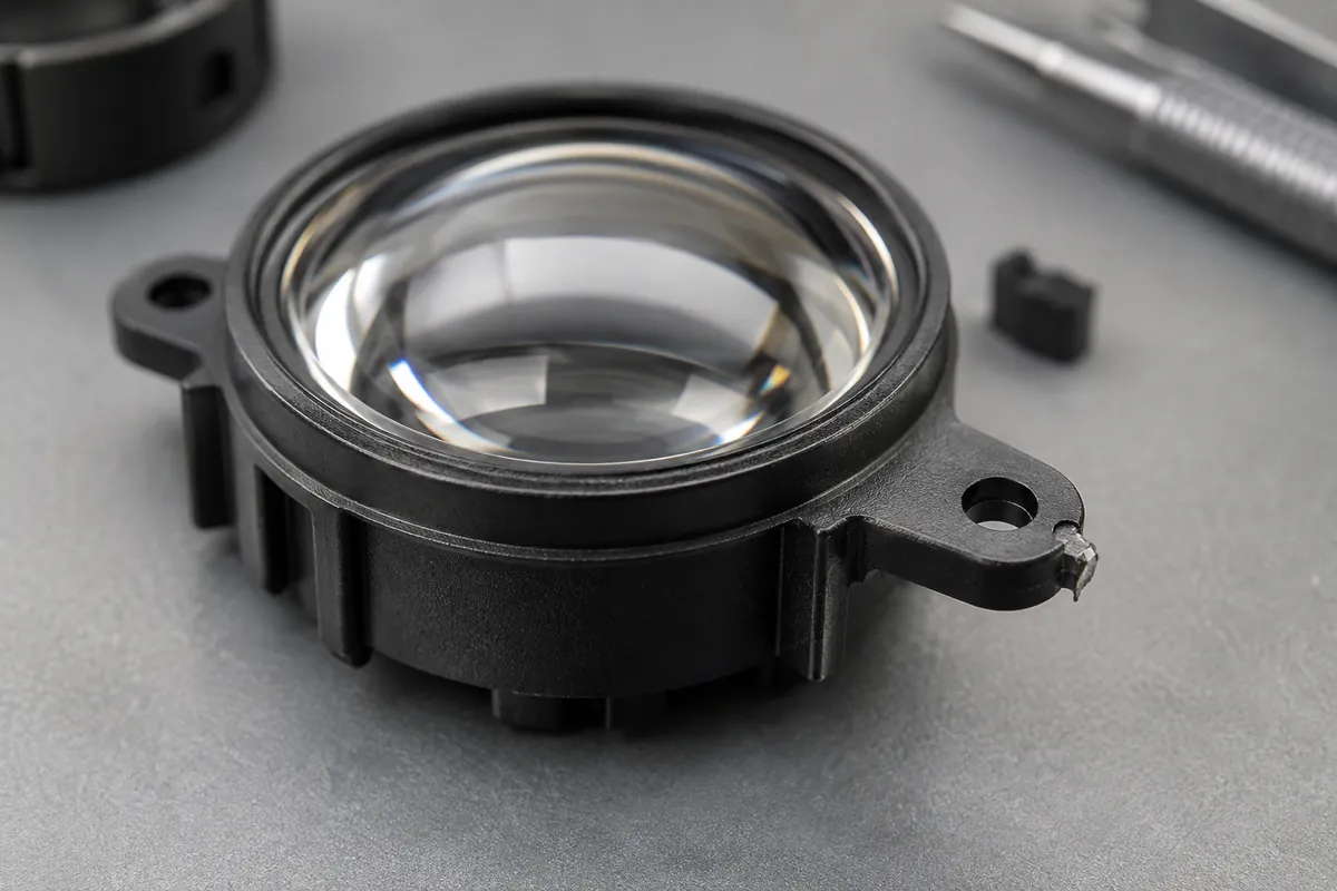 Macro of small gate vestige on peripheral nonoptical lens tab