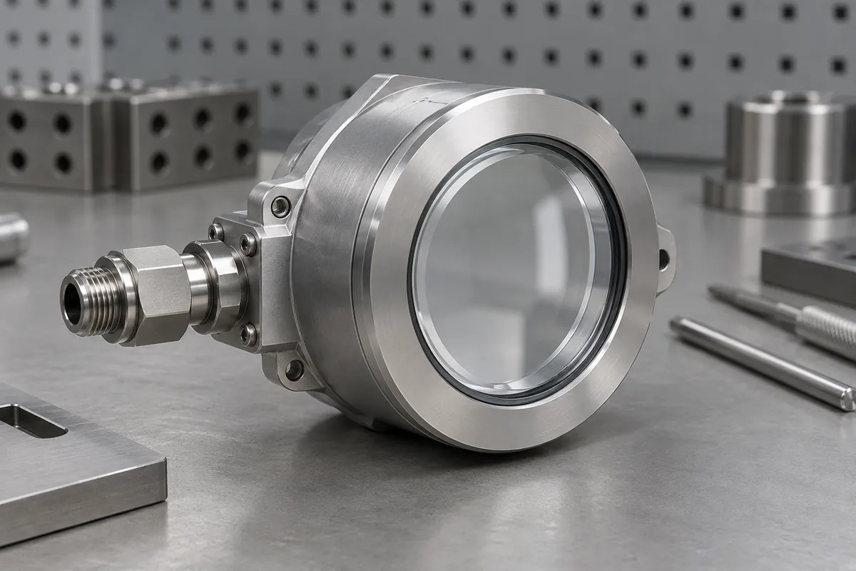 Transparent protective lens seated in plain instrument bezel