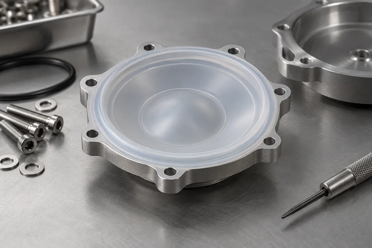 Smooth translucent silicone diaphragm with flexible thin center