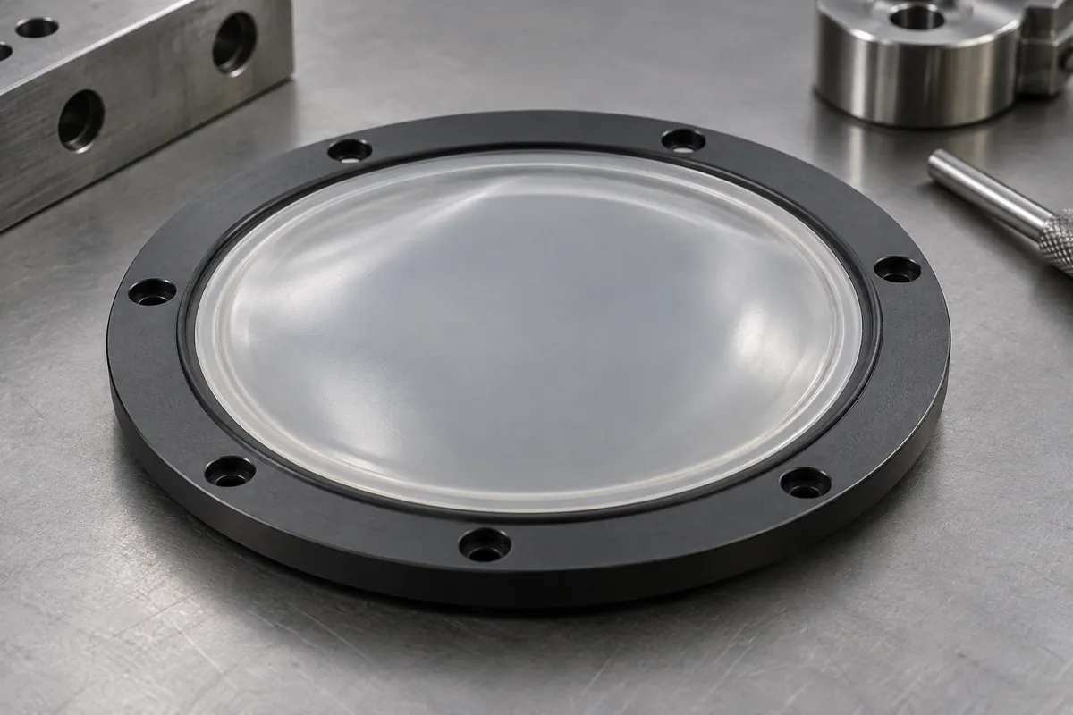 Thin translucent diaphragm with thick peripheral mounting bead
