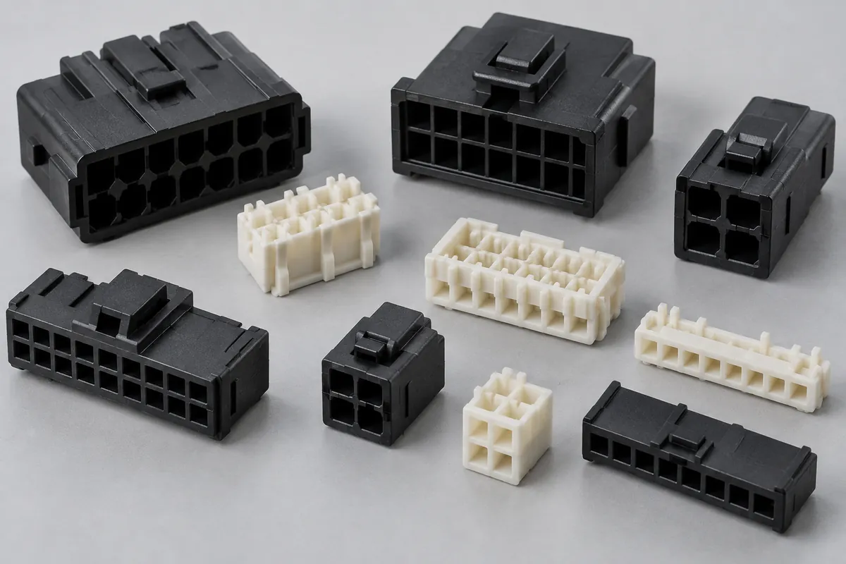 Design illustration of molded connector insulating bodies and terminal carriers