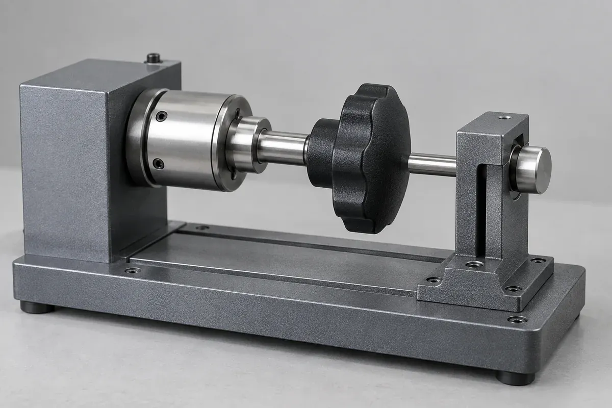 Plastic knob and shaft supported in a neutral inspection fixture
