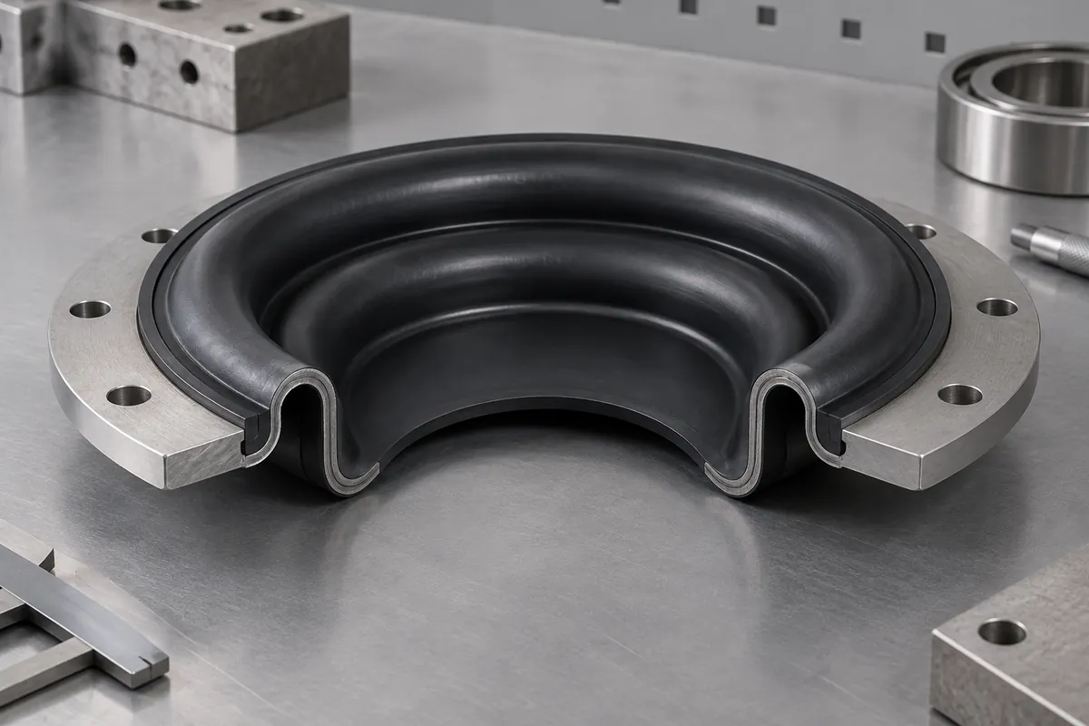 Profile of rolling diaphragm with smooth U-shaped convolution