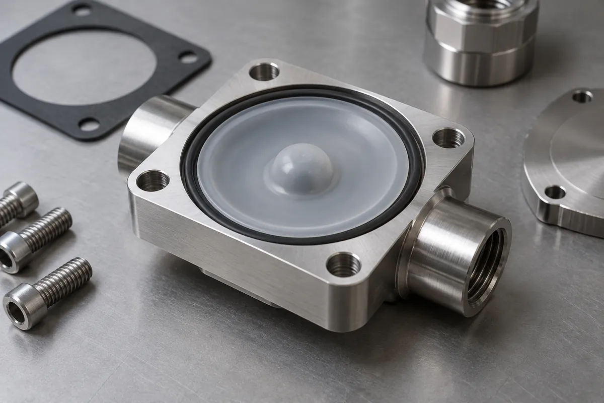 Central boss in thin silicone diaphragm with radiused transition