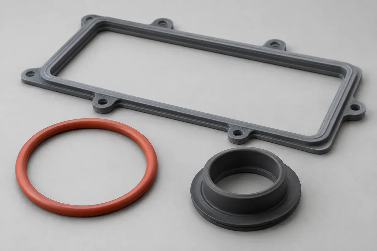 Custom silicone perimeter and circular gasket design examples