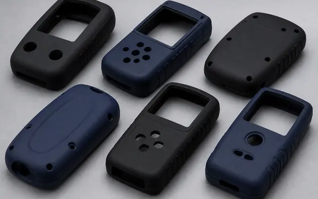 Soft-touch coated injection molded handheld housings