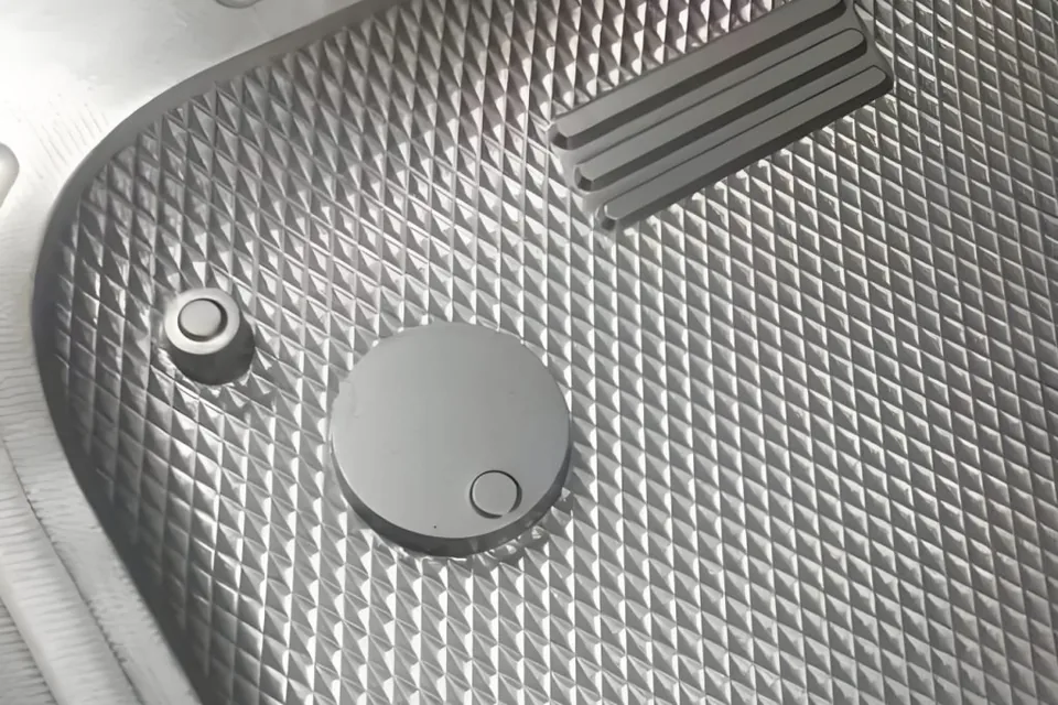 Textured injection molded surfaces with different patterns
