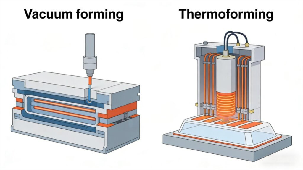 Vacuum forming vs Thermoforming