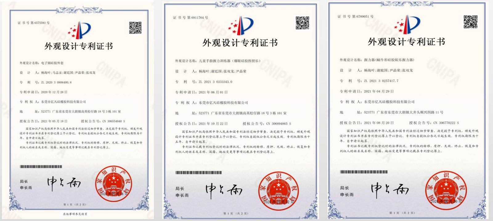 Patentzertifikat für Präzisionsdesign