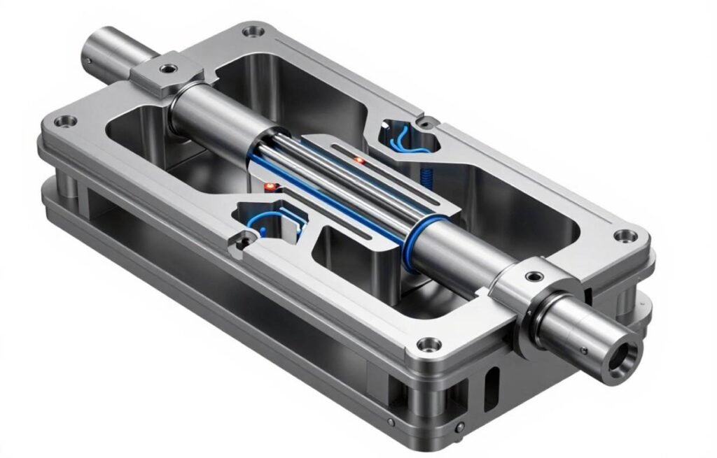 two shot injection mold design showing cavity details